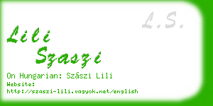 lili szaszi business card